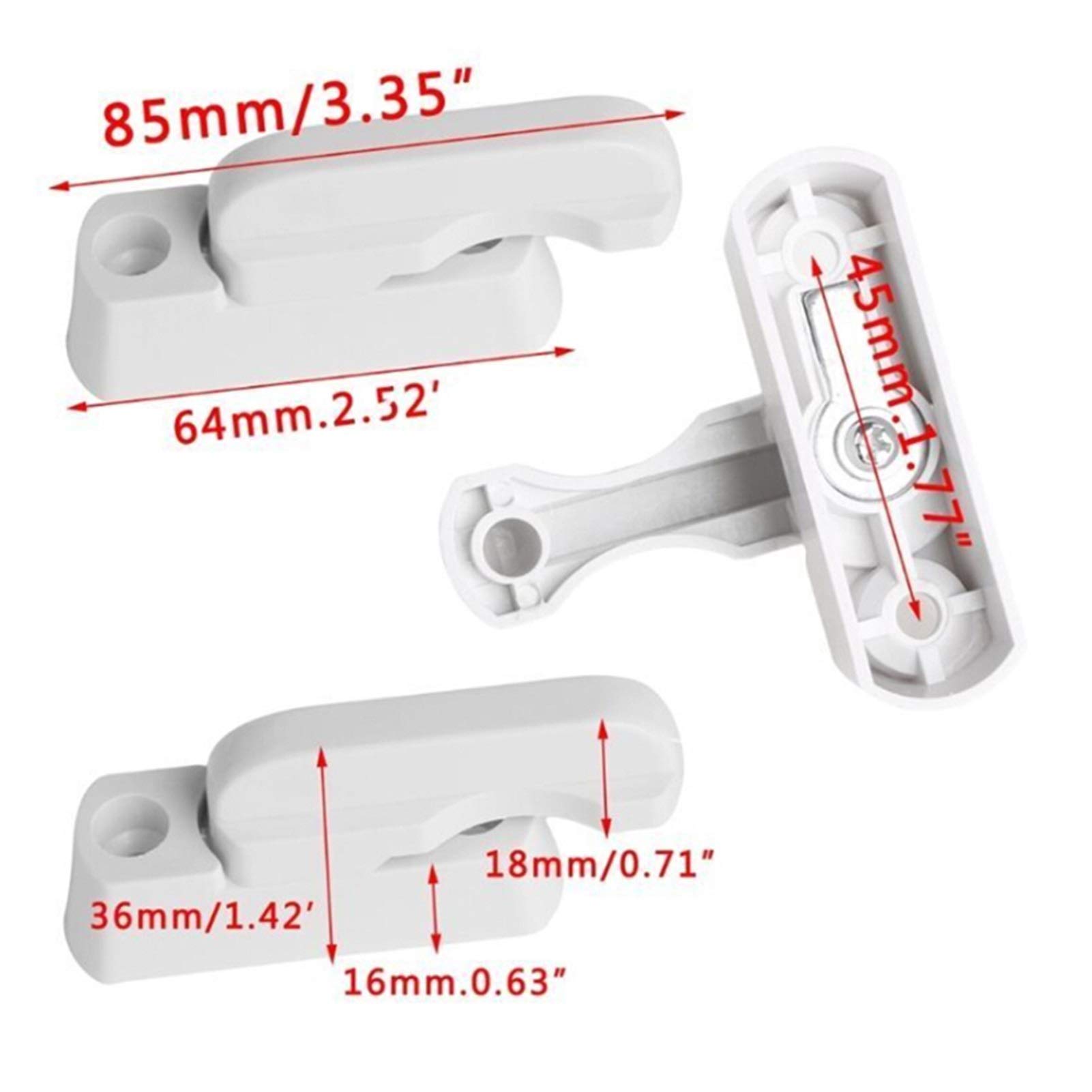Serrure Universelle t-Lock Aluminium Porte fenêtre poignée de sécurité antivol Serrure loquet pièces Serrure de fenêtre