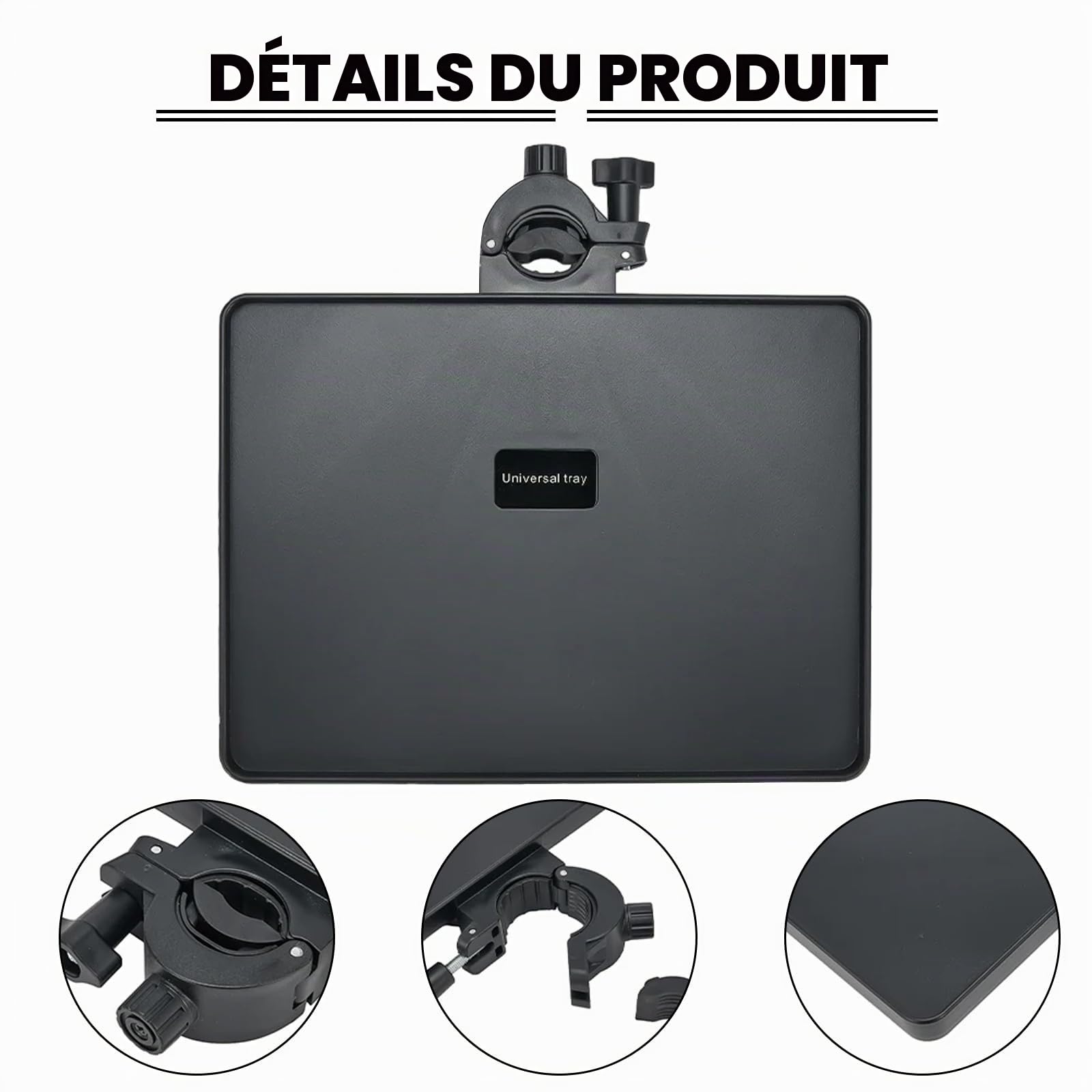 Plateau de Support de Micro Réglable, Plateau de Microphone pour Partitions de Musique, Support Micro pour Diffusion en Direct, Micro sur Pied pour Enregistrement