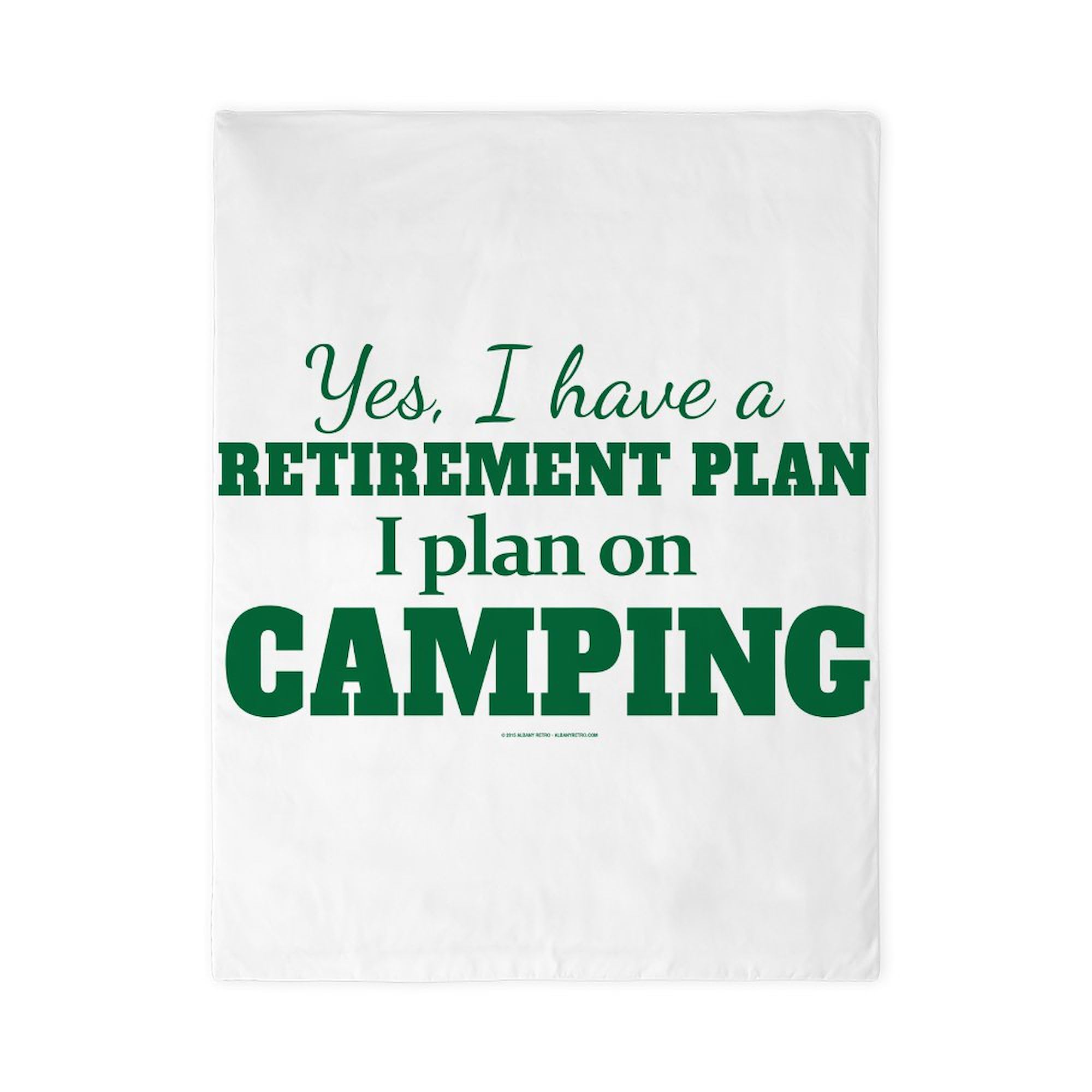 CafePress Camping Retirement Plan Twin Duvet Cover, Printed Comforter Cover, Unique Bedding,