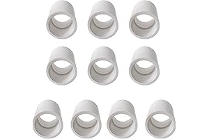 10Pcs 3/4" White PVC Coupling, Slip Socket Connectors, Sch40 PVC Pipe Coupling Adapter