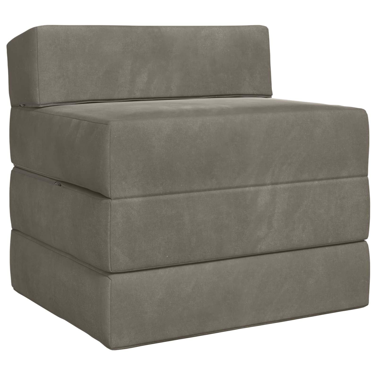 Sofa składana łóżko jasnoszara 200 x 70 x 15 cm aksamit