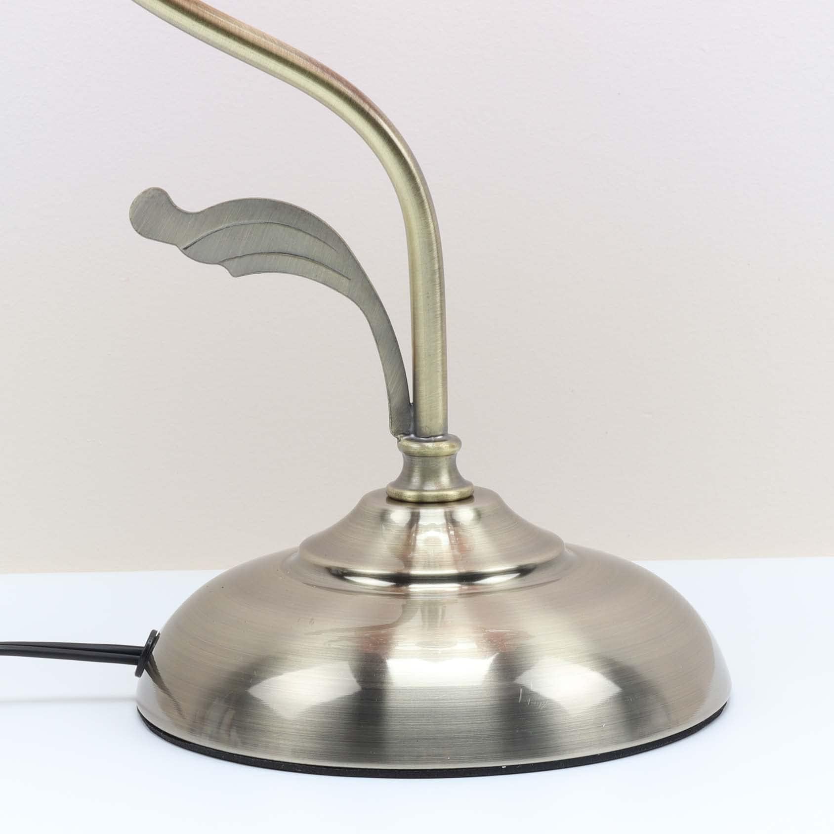 Bieye L30875 Lampa stołowa w stylu Tiffany z witrażem i płatkami kwiatów, z mosiężną podstawą do dekoracji wnętrz (zielona, 20 cm kwiat wiśni)