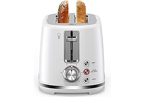 Extra Wide Slot Toaster with White Sleek Finish
