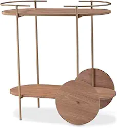 Carrinho Bar de Bebidas, chá e café com Rodinha Industrial Ferro Dourado