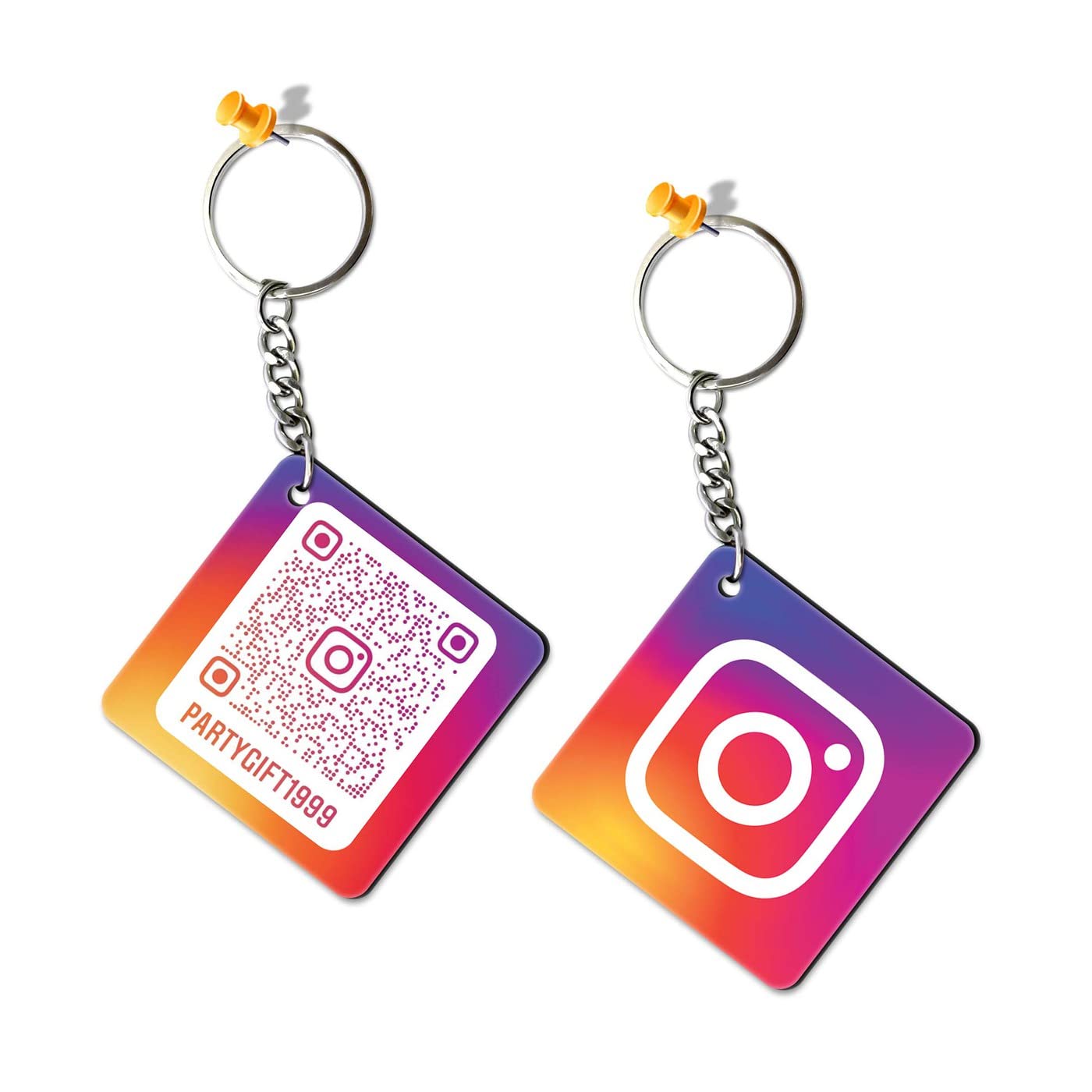 party gift Square Personalized QR Code Keyring Customized Scannable Keychain_INS-picture-16