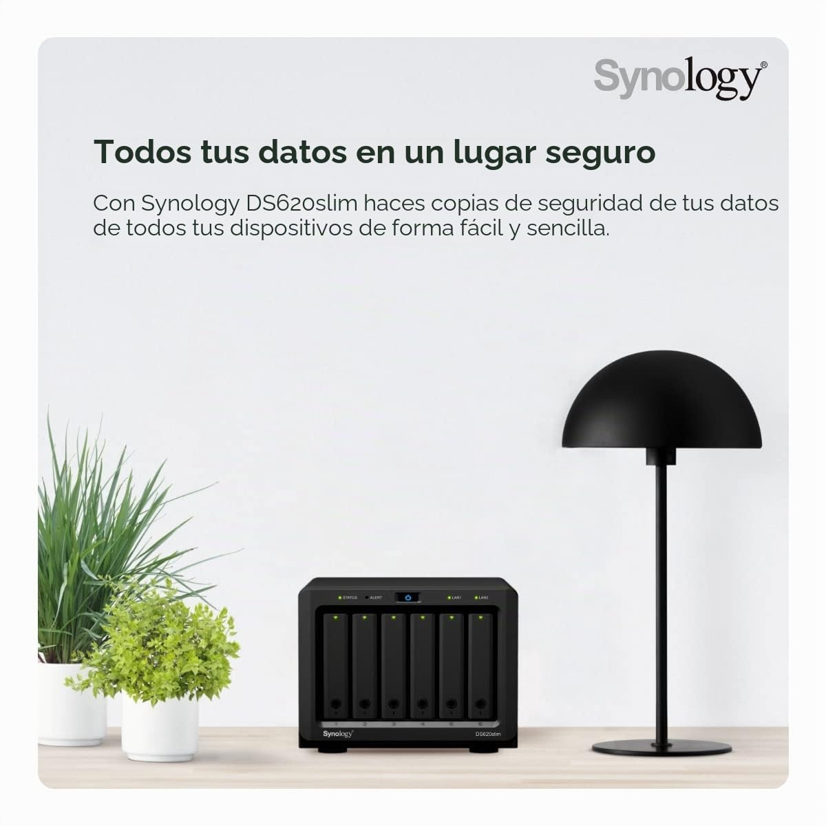 DS620SLIM 6BAY 2.5IN 2.0GHZ DC EXT 2X GBE 2X USB 3.0 2GB DDR3L IN