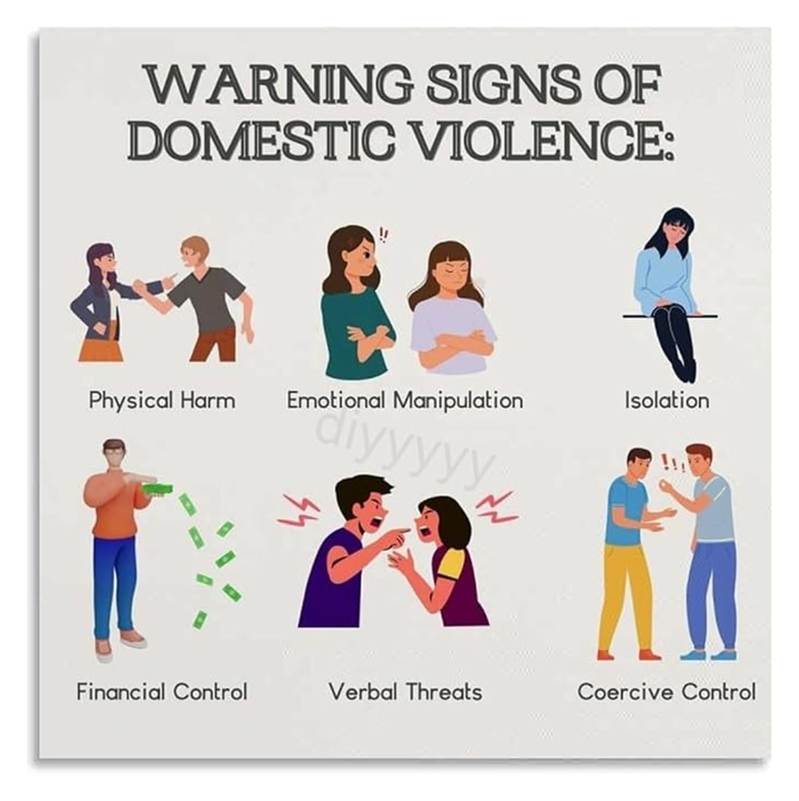 EKFBQBGW Break The Silence Poster Domestic Violence Awareness Month Home Decor Art Unframed,08x12inch(20x30cm)