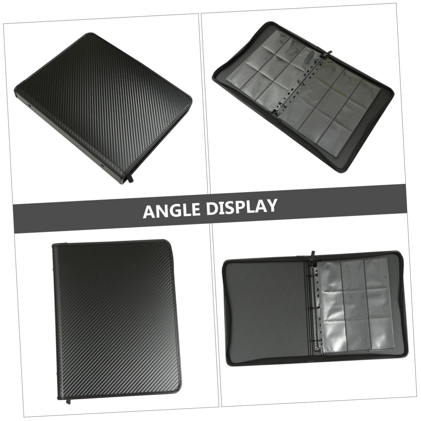 Álbum de Cartas Coleccionables de 9 Bolsillos con 360 Fundas Negro