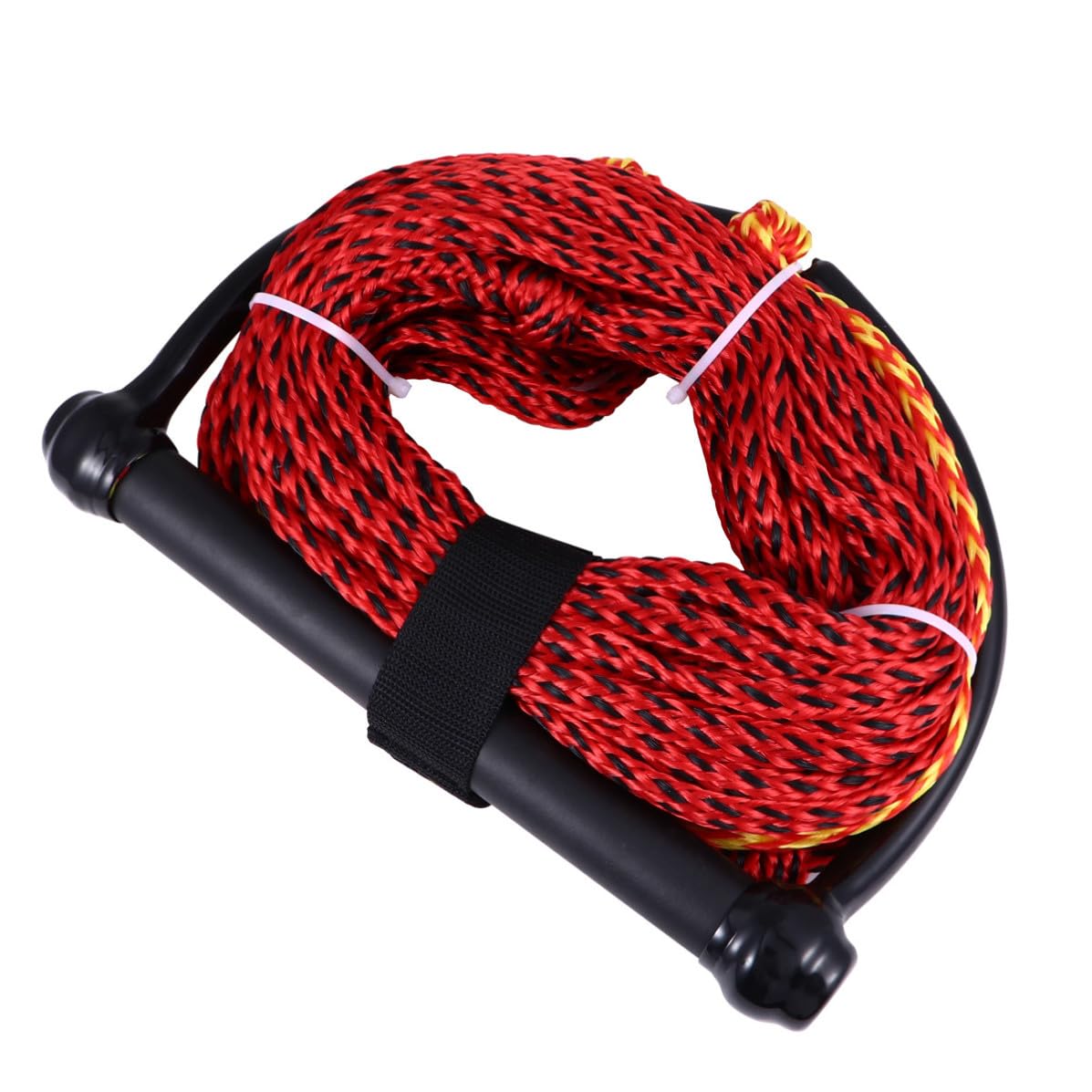 SHINEOFI Cuerda de Esquí Acuático Negra de 1 Sección Mango de Cuerda de Nylon Resistente Abrasión y UV para Deportes Acuáticos y Navegación en Barco Color Aleatorio