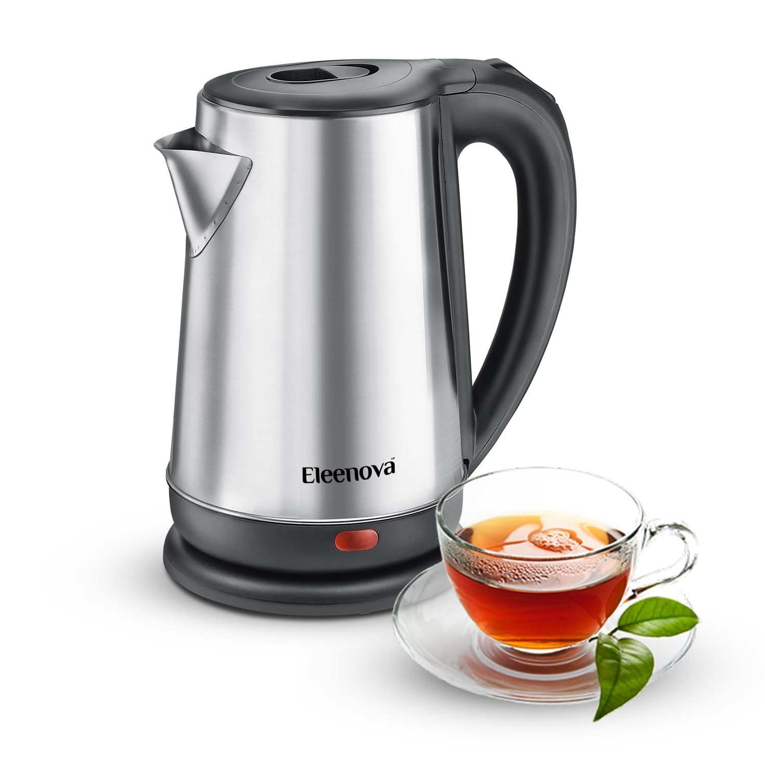 Eleenova Optima Electric Kettle 1.7 Litres - Silver & Black, Stainless Steel, Automatic Cut-Off, Wide Mouth, Power Indicator, Single-Touch Lid Locking | Hot Water Kettle & Tea Pot-image-41