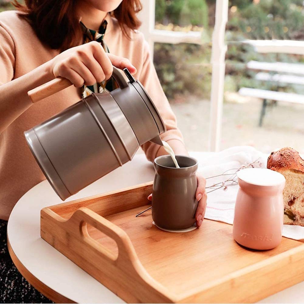 Jarra con Aislamiento Tarro con Aislamiento Al Vacío De Doble Capa Avanzado/Adecuado para Café, Té Y Leche Capacidad De 1 Litro para Mantener Líquidos Calientes o Fríos Botella Aislada