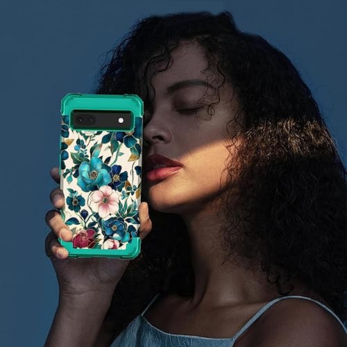 Miniatura 7 de Hekodonk Funda para Google Pixel 6A (2022), resistente cuerpo completo, protección a prueba de golpes, plástico duro+goma de silicona híbrida 3 en