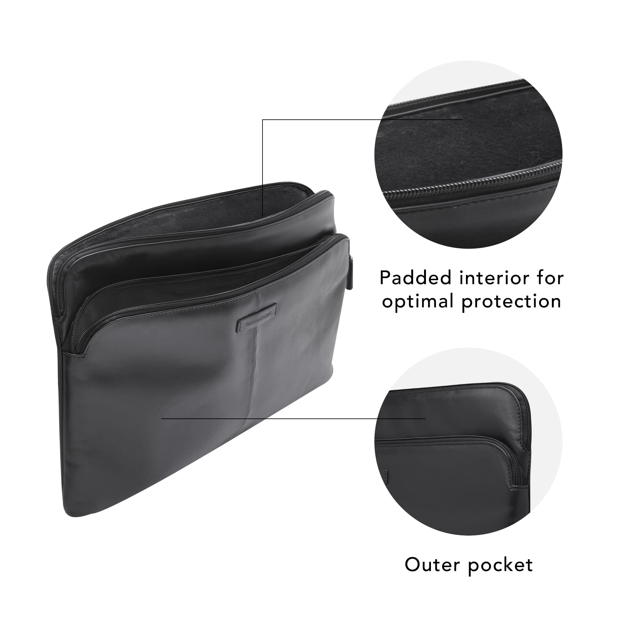 dbramante1928 - Funda para portátil Skagen Pro+ - Compatible con MacBook Pro Laptop Air 13" - Funda para portátil - Funda para portátil - Bolsillo Exterior y Cremallera - Piel Negro