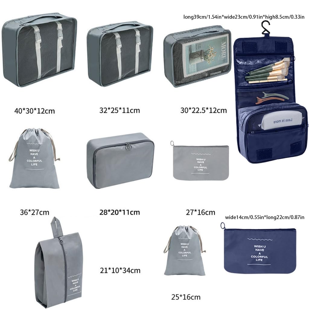 9 Pz/Set Borsa Da Viaggio Abbigliamento Bagagli Organizzatore Scarpe Organizzatori Valigia Viaggio Sacchetto Imballaggio