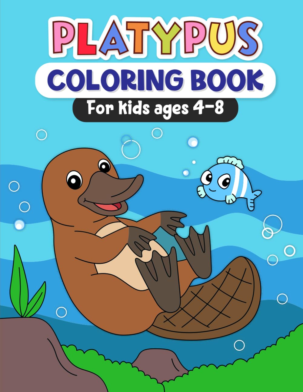 Platypus coloring book for kids ages 4-8: Unique activity book with fun facts about beautiful Platypus for children. Best gifts for birthdays and