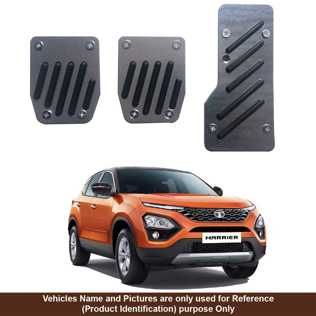 Oshotto 3 Pcs Non-Slip Manual CS-320 Car Pedals Kit Pad Covers Set Compatible with Tata Harrier (Black)