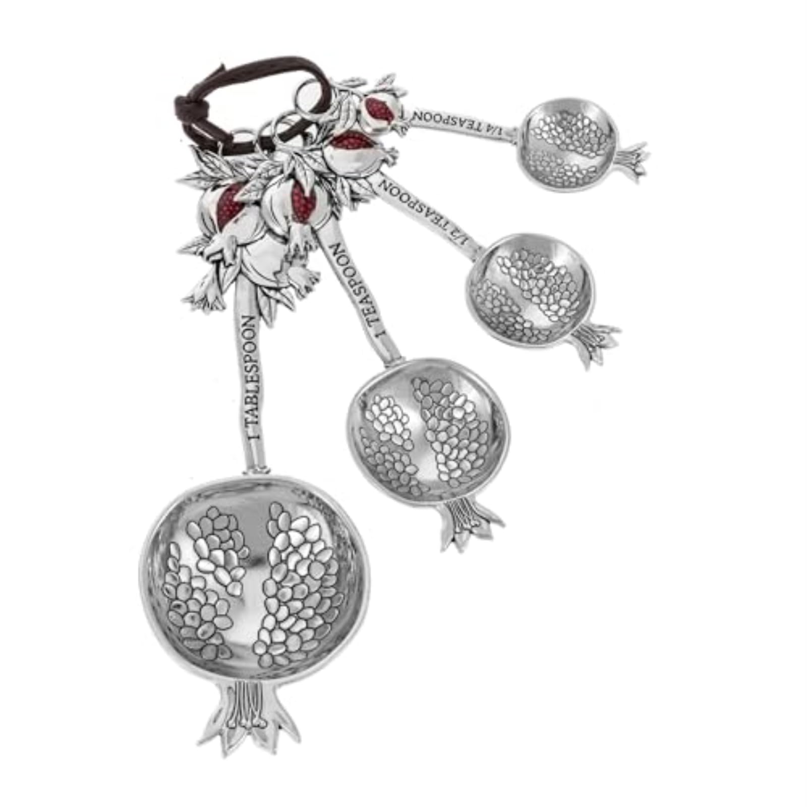 Ganz ER73636 Pomegranate Blessings Cuillères à mesurer en alliage de zinc de qualité alimentaire 13 cm