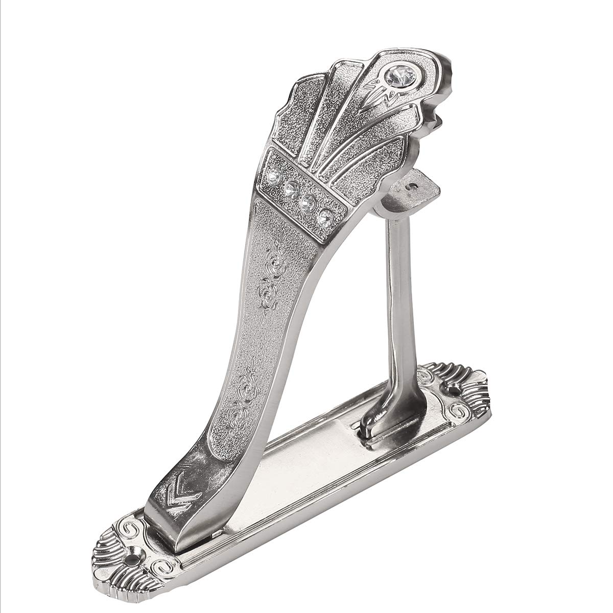 HomeHarmony® Luxurious Decorative Bespoke Curtain Pole Bracket Pair for 25-28mm Poles Available in 4 Designs and 3 Colours (Silver, BR022)