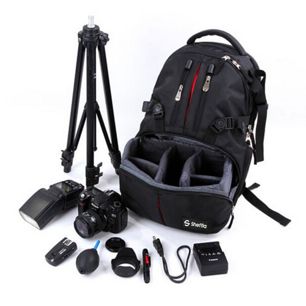 ShefflaDSLR SLR Camera Backpack Bag Case for Canon Nikon Sony