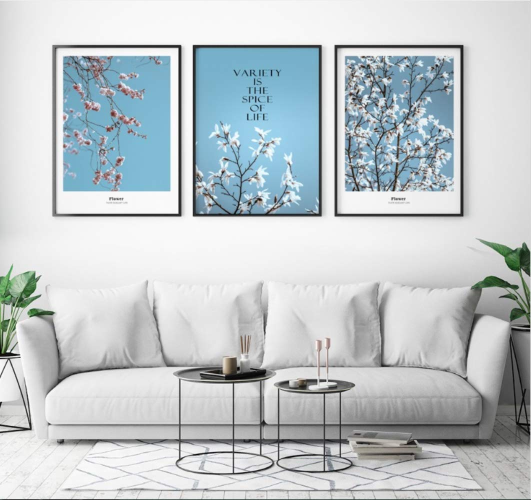 Fleurs littéraires peinture modulaire pour habiller un grand mur vide de salon