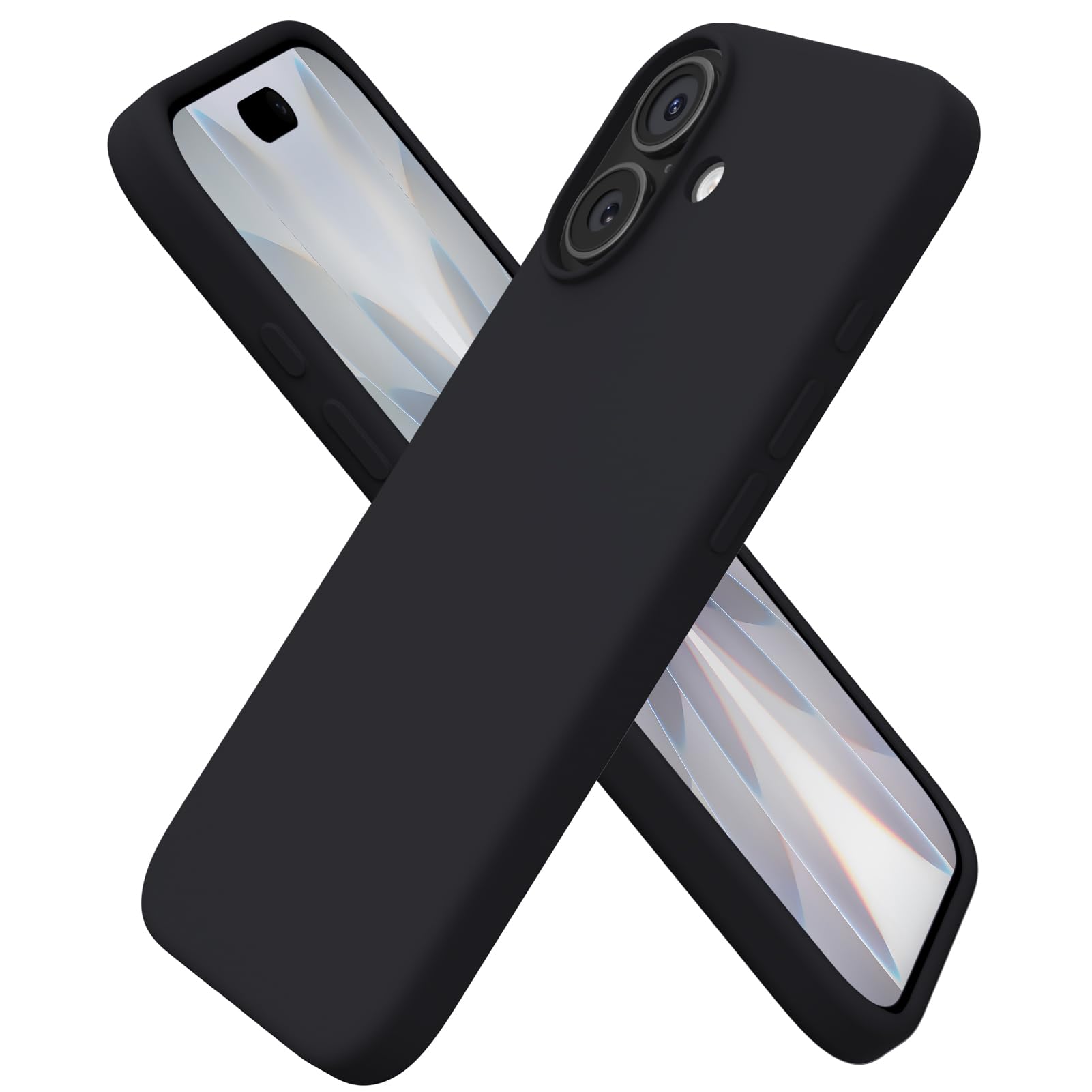 ORNARTO Cover per iPhone 17 6,3 Pollici, Silicone Liquido Premium, Protezione Completa, Gomma Gel Morbida,Custodia Fodera Interna in Microfibra Antigraffio, Antiurto, Nero