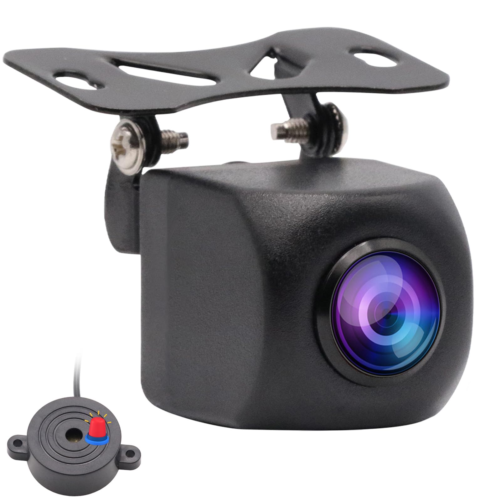 Retrocamera AHD 1080P，Telecamera Auto Impermeabili IP68 con Rotante 360°+45° Lente Retrocamera Auto 170° Grandangolo,Posteriore Auto Notturna Universale DC 12V-24V per SUV Camper,Cavo da 6 m (2)
