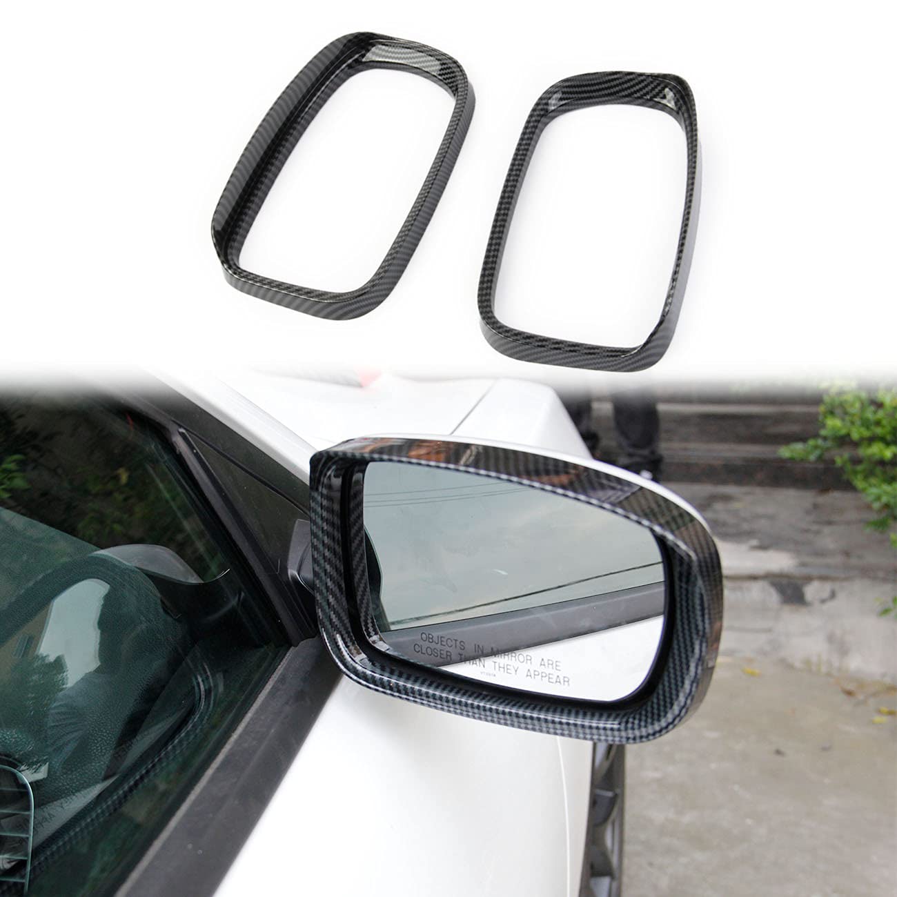 Crosselec Carbon Fiber Side Door Mirror Visor Molding Trim For Dodge Charger 2015-2021