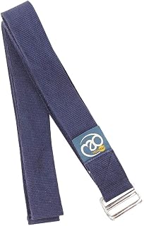Yoga-Mad Cotton Yoga Belt | Metal Buckle Yoga Strap | 100% Cotton Adjustable Belt | 2m x 38mm | Durable Stretching Strap, Ideal for Holding Poses, Flexibility and Physical Therapy