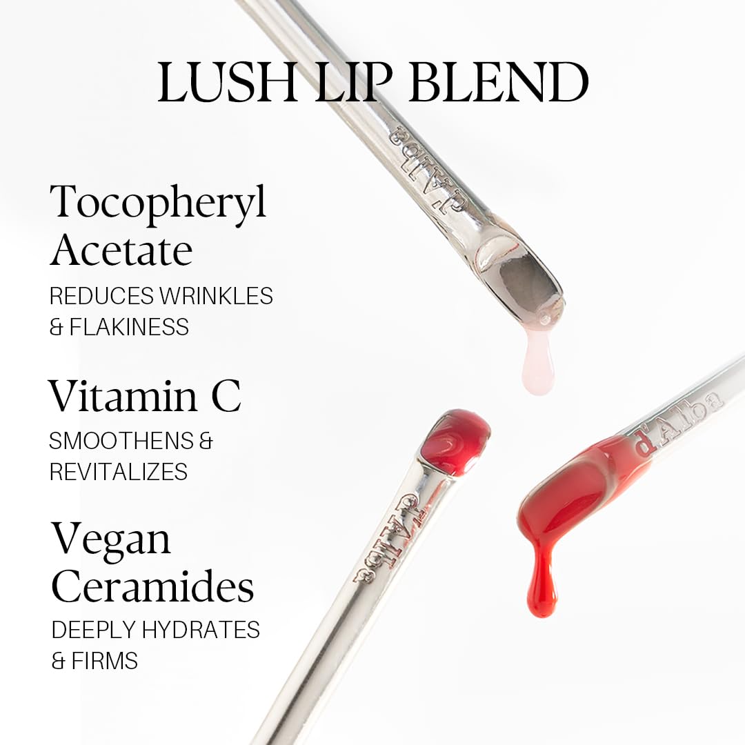 d'alba Piedmont Plumping Lip Glow Mood Volumizer, Feuchtigkeitsspendende Lip Plumper mit veganem Ceramid und Vitamin C & E, vollere Lippen, Volumenlisierender Lipgloss, Glowy Finish, Blütenblatt Rose