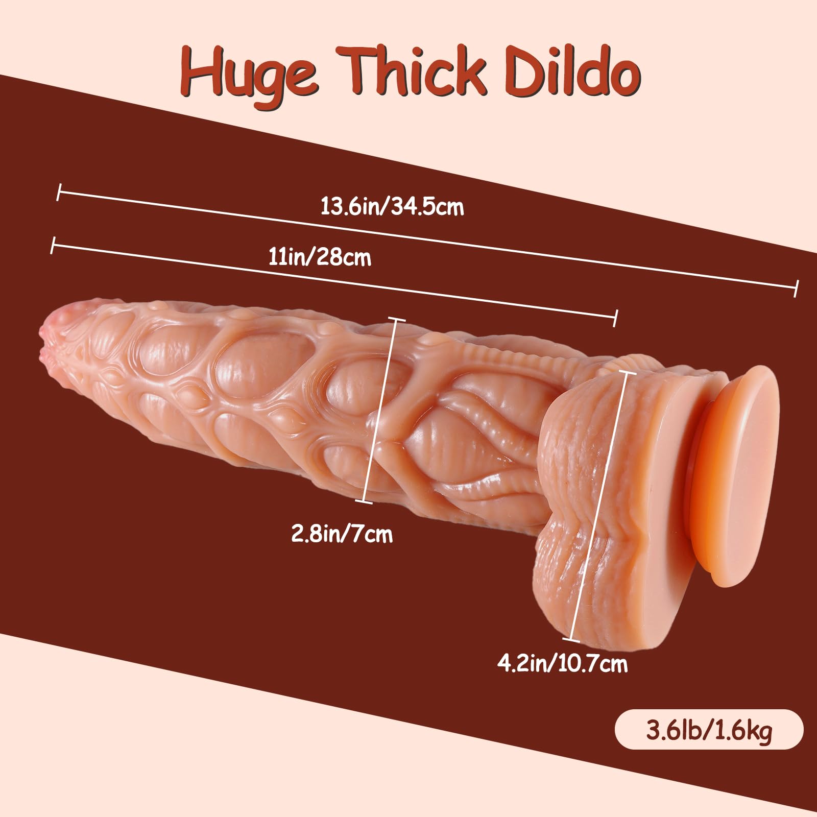 Dildo realistico con ventosa forte, 34,5cm, dildo gigante in silicone, morbido alieno, dildo anale, stimolazione della prostata, giocattolo sessuale per donne, uomini