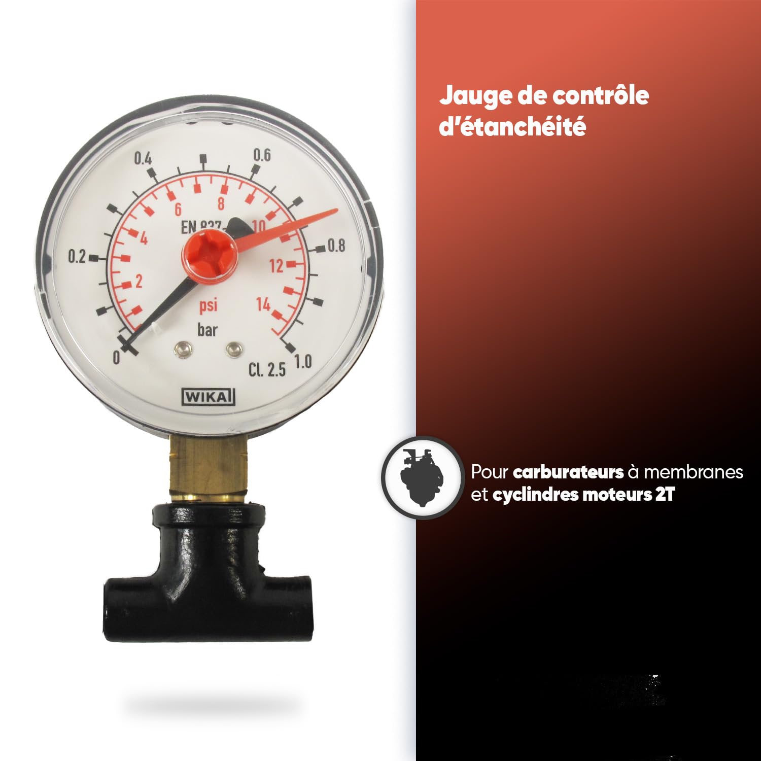 UNIVERSEL - Jauge De Contrôle D'Étanchéité - Pour Carburateur & Cylindre Moteur - Avec Manomètre - Contrôle Précis