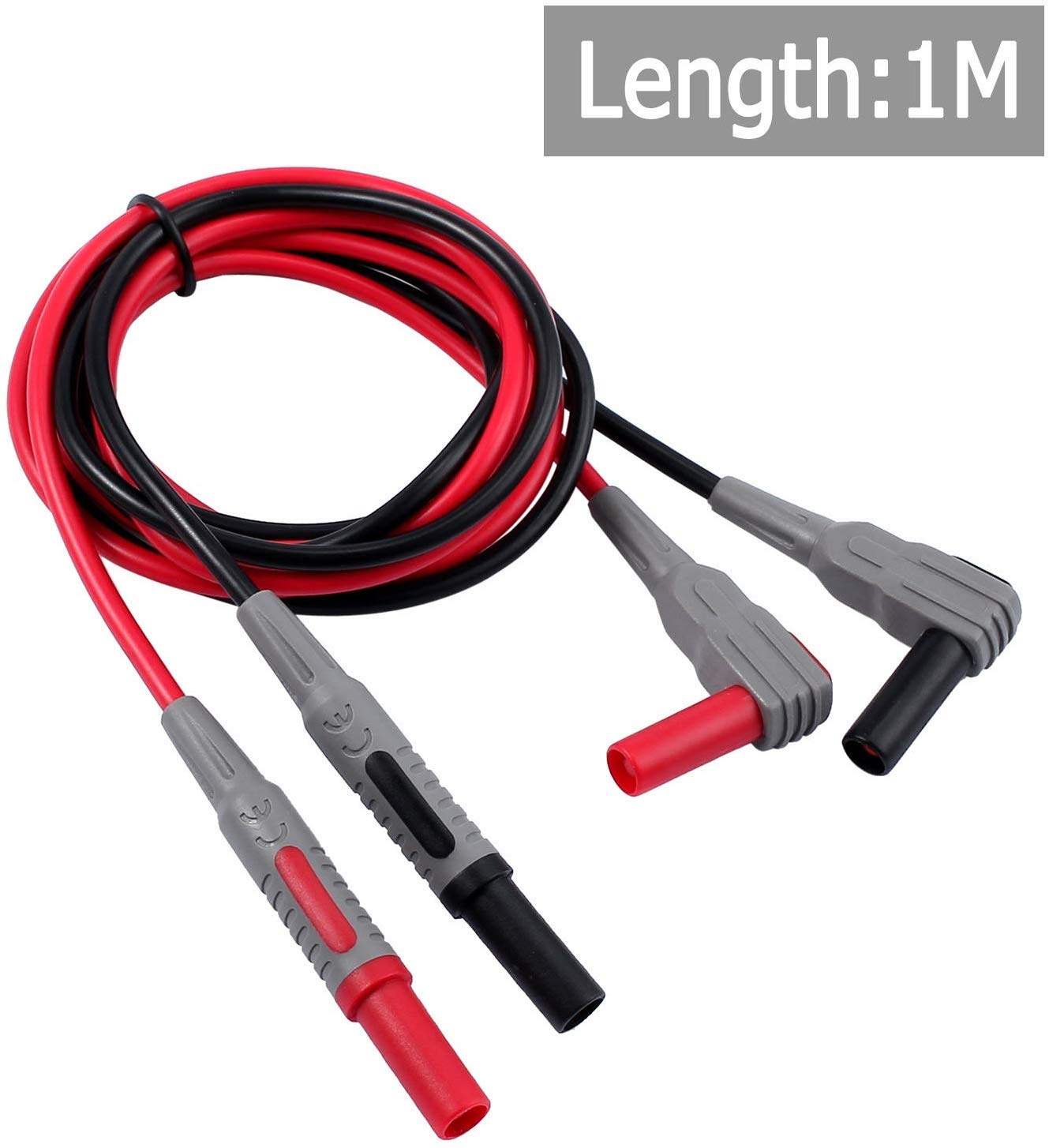 Multimeter Test Leads Kit with Alligator Cips Multimeter Probes Professional Test Probes 4mm Banana to Plounger Mini Hooks 1000V Set of 8: Industrial & Scientific