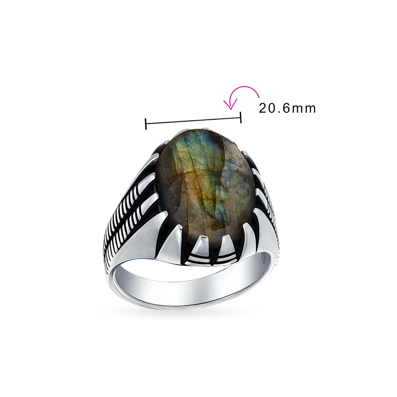 Personalizada Joyería Biker Conjunto De Garra De Animales De Los Hombres De Gran Cabujón Ovalado De Piedras Preciosas Signet Declaración Occidental Anillo Oxidado .925 Plata Hecho A Mano En Turquía