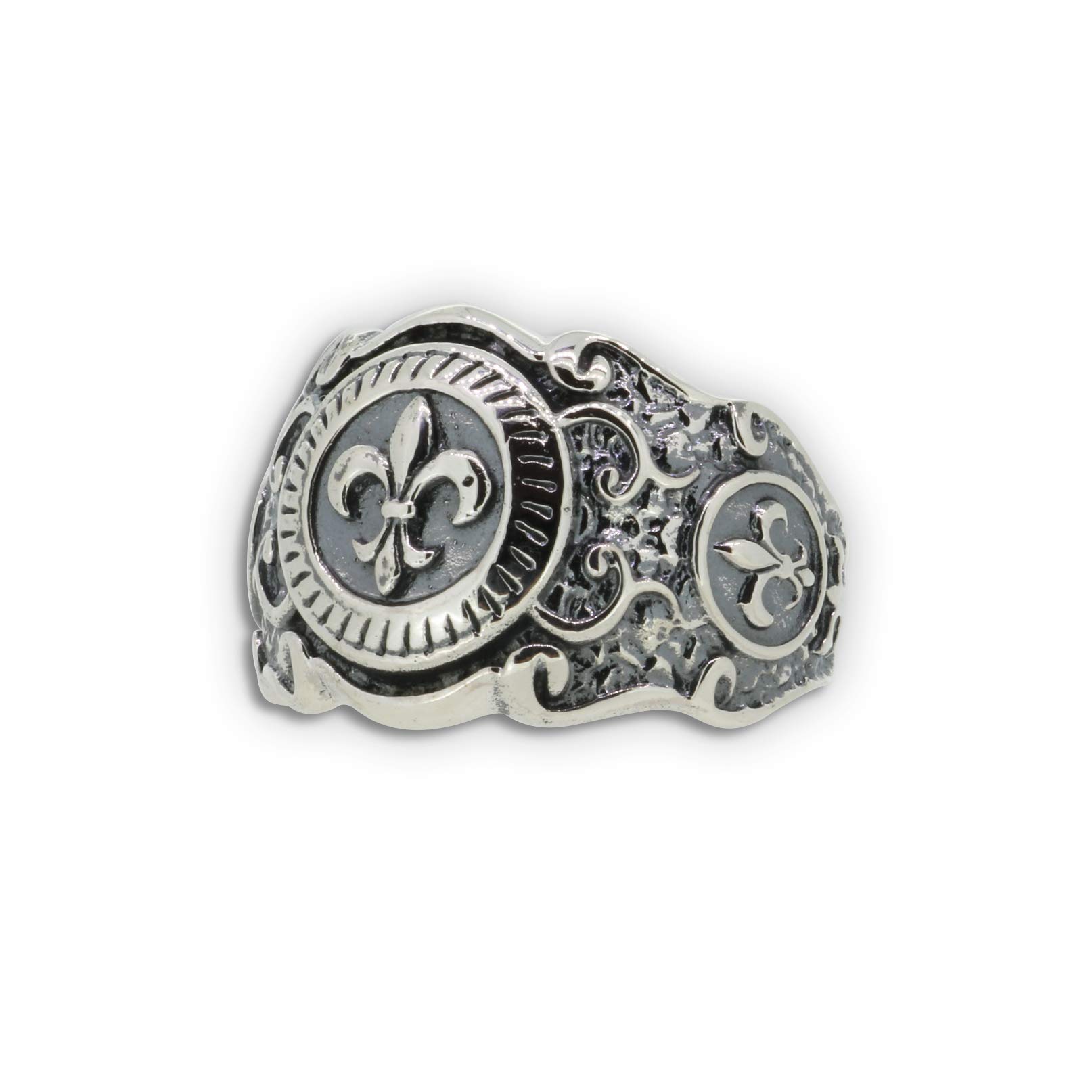 Bourbonische Lilie Herrenring Fleur de Lys französische Lilie Ring Silberring Bandring Men Ring