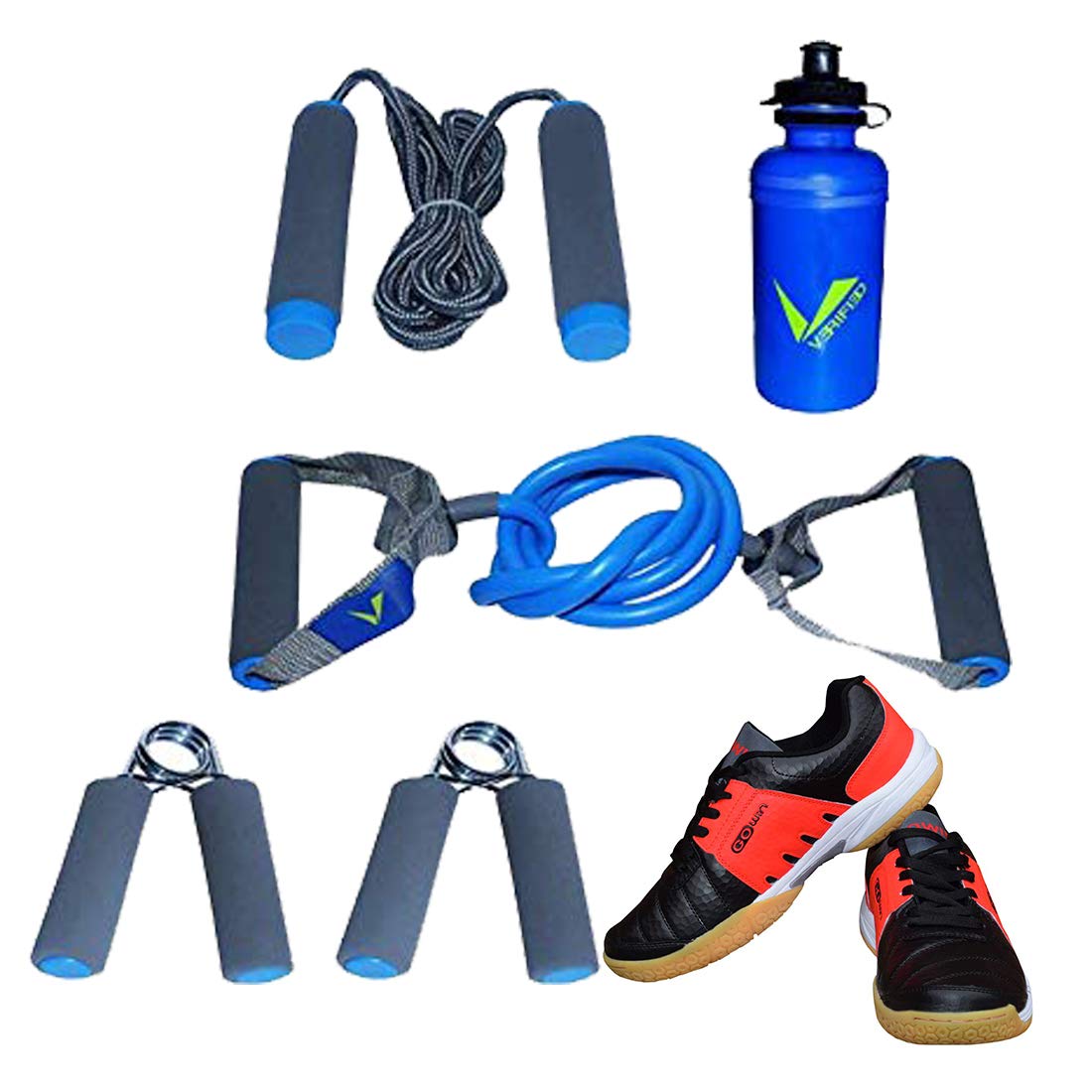 Gowin Badminton Shoe Power Black/Red Size-4 with Verified Training Set