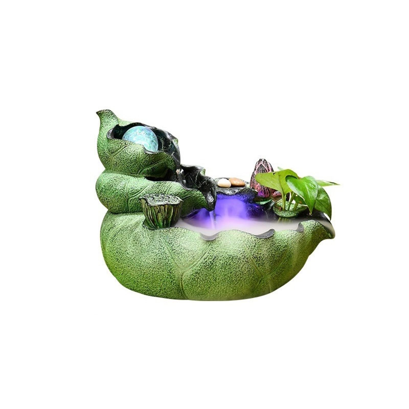 Water Feature Indoor Fountain Chinese Style Lotus Leaf and Flowing Water Ornaments Circulating Indoor Fountains