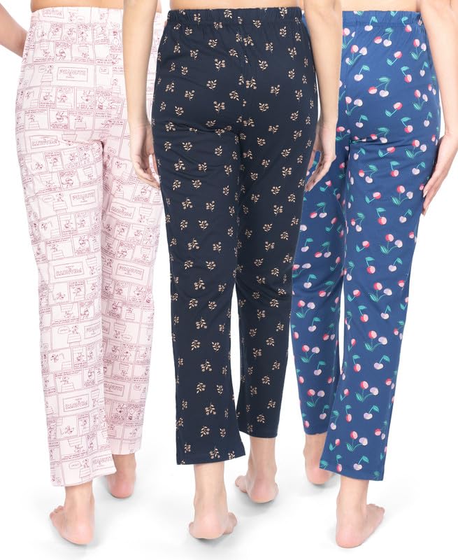 Image of Real Basics Women's Cotton Printed Pyjama pack of 3