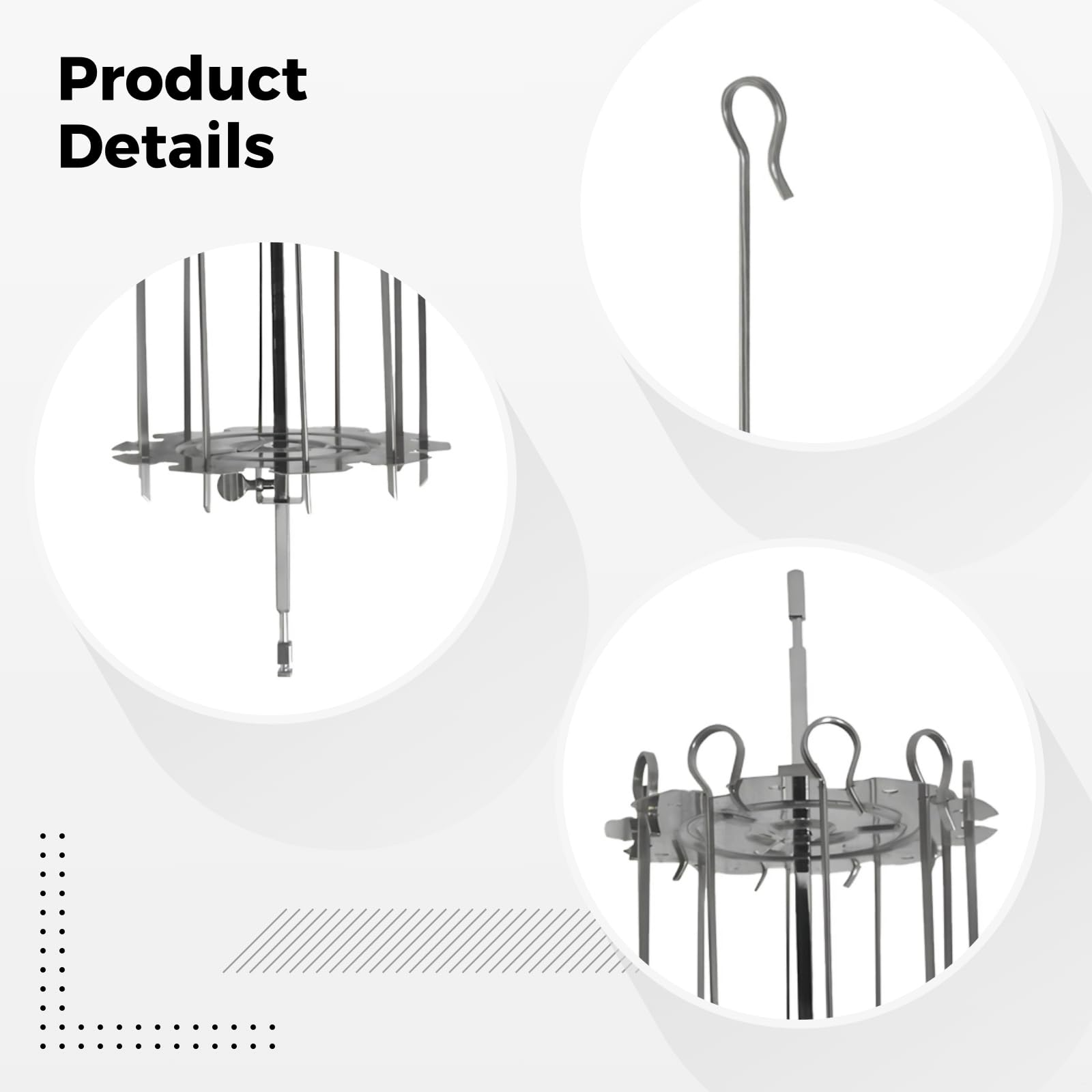 Set di 10 spiedini rotanti per barbecue, forno e friggitrice ad aria, 10 spiedini inclusi, perfetto per cucinare rosticceria, 190 cm
