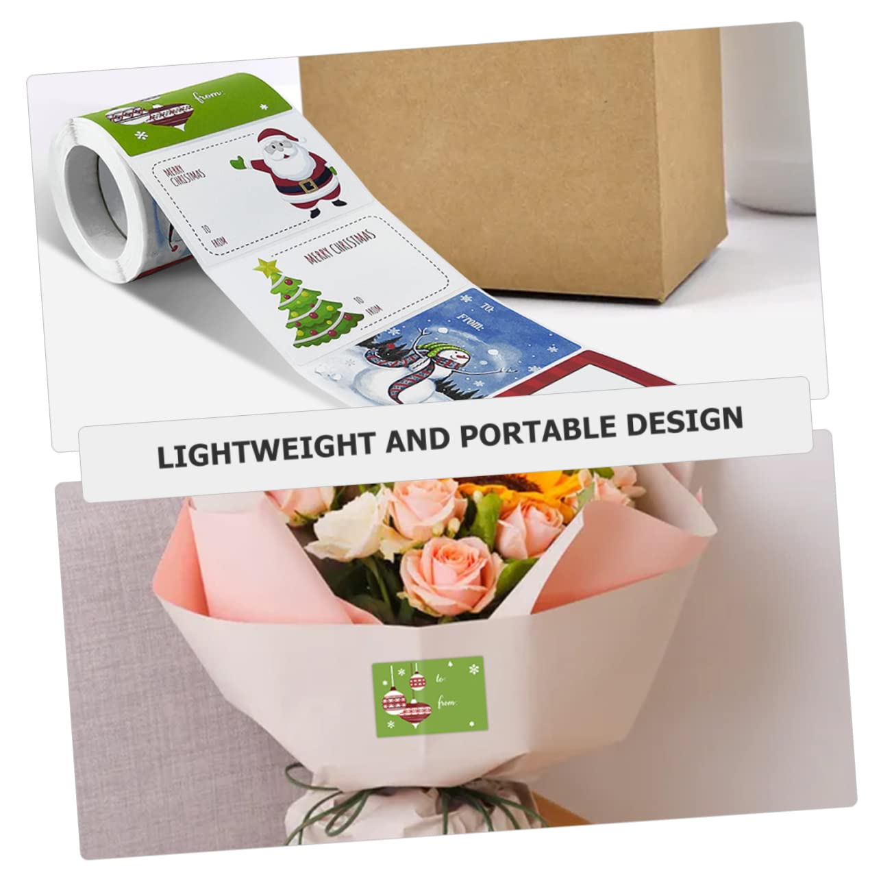 VILLCASE 10rollos Etiquetas De Navidad De Pegatinas Divertidas Para Embalaje De De Fiesta y Tarjetas Diseño Caricaturesco