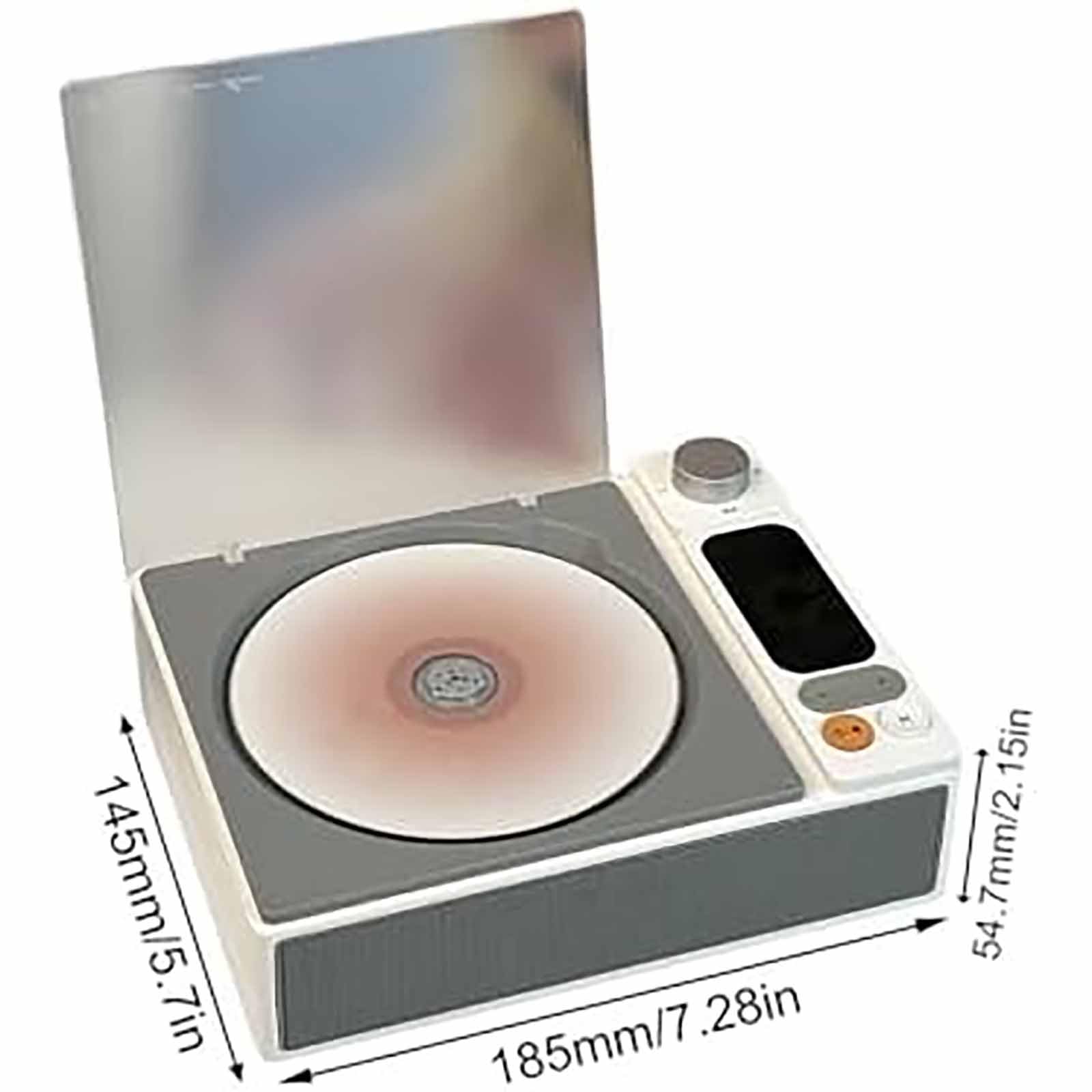 Lettore CD portatile, lettore musicale compatto con suono ad alta fedeltà, altoparlanti integrati, design leggero per casa e viaggio