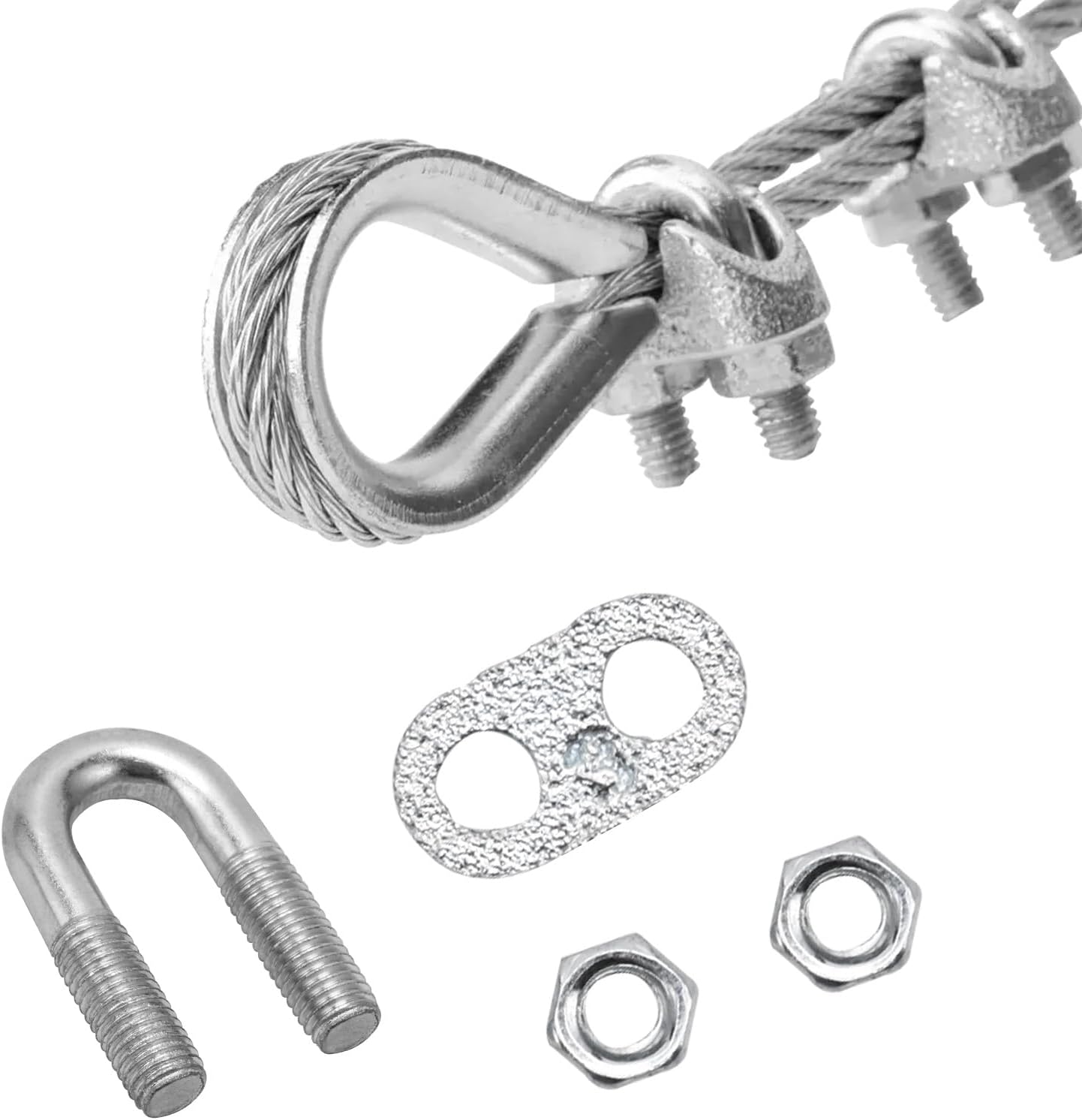 1/ M3 Wire Rope Clip Cable Clps, Gaanized U-Bolt Fasteners for