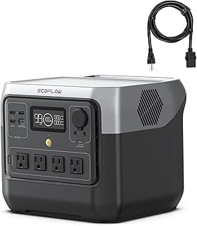EF ECOFLOW Portable Power Station RIVER 2 Pro 768Wh, LiFePO4 Battery, 70 Min Fast Charging, 4X800W (X-Boost 1600W) AC Outlets, Solar Generator for Outdoor Camping/RVs/Home Use Black