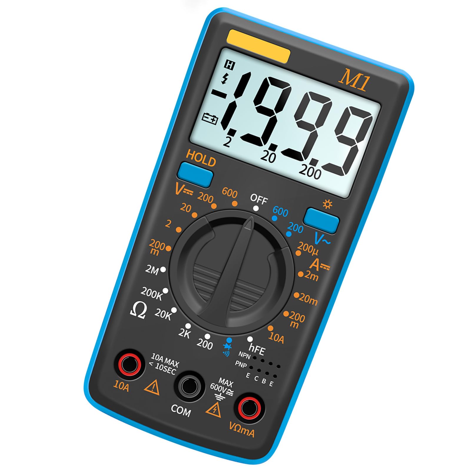 Tsophreniq Blue Multimeter Measuring Tool With Data Hold Function For Electricians, Students, Projects Household Electrical Maintenance Compacts