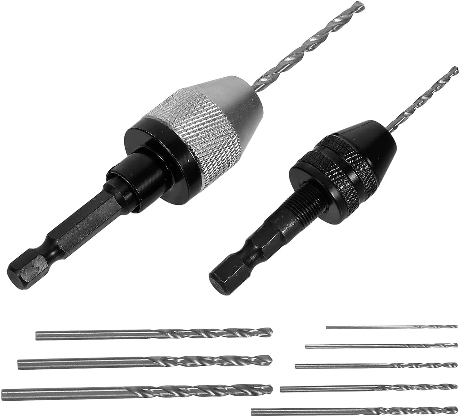 Shank Drill Chuck Adapter Set Three Jaw Hex with Self Centering
