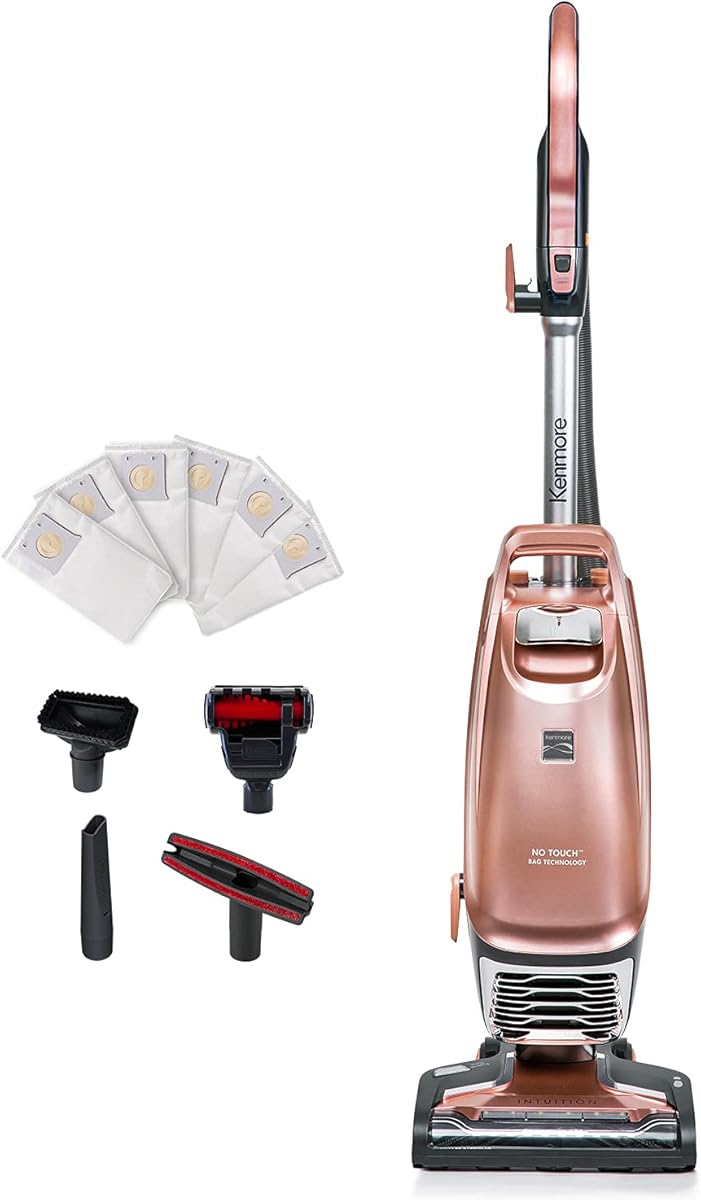 Amazon.com - Kenmore BU4050 Intuition Bagged Upright Vacuum, liftup Cleaner with Hair Eliminator brushroll, pet Handi-Mate for Carpet, Hard Floor, Rose Gold