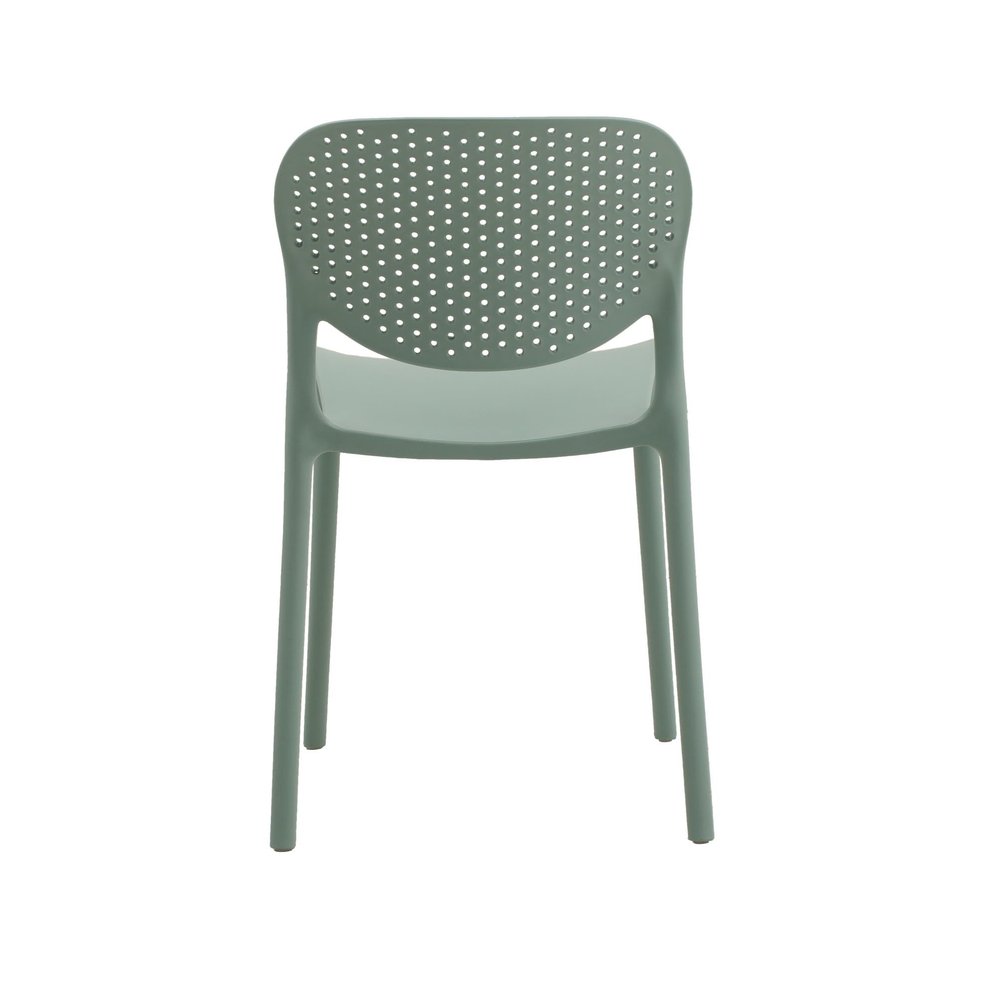 KONTE.DESIGN Juego de 4 sillas MAIORCA de Polipropileno Verde, apilables