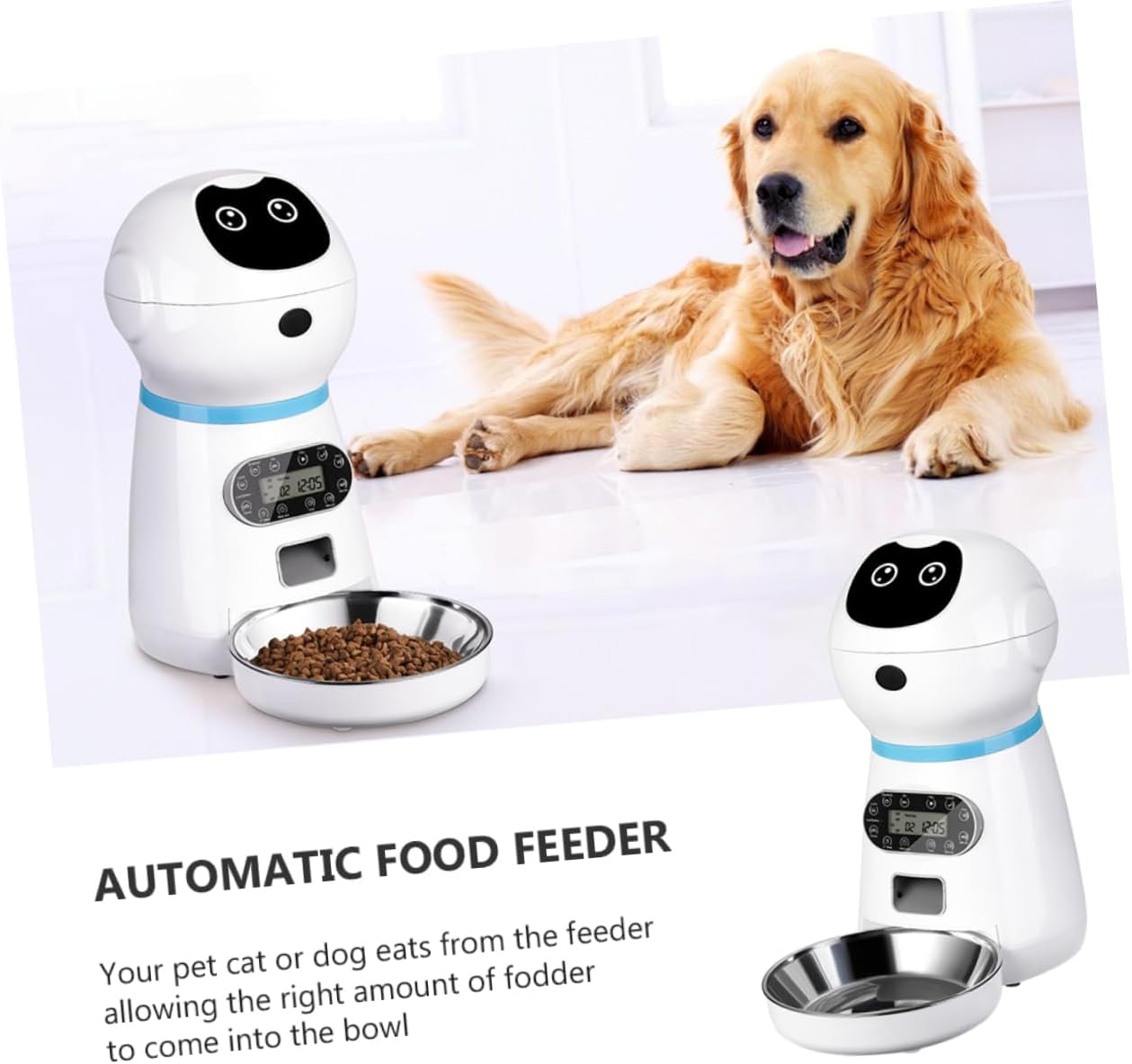 Kisangel 1set Intelligent Cat Feeder Digital Timer Automatic Pet Food Dispenser for Timed Feeding Capacity and Continuous Food Supply for Cats and Dogs