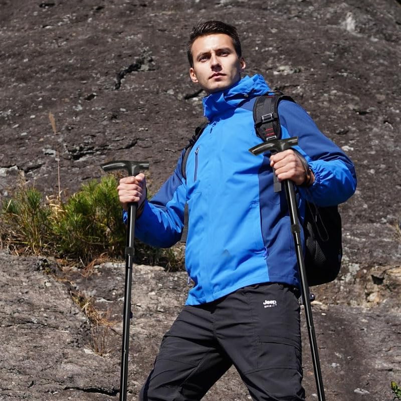 Miniatura 10 de Bastones de senderismo plegables, bastones de senderismo plegables de aleación de aluminio, bastones de senderismo ligeros y ajustables para