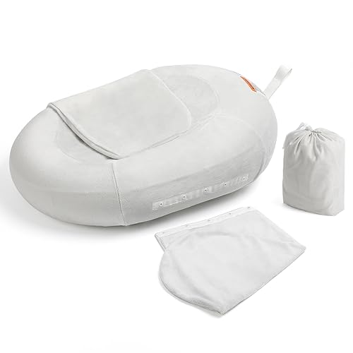 Bañera inflable para bebé, incluye funda de microfibra 2 en 1, alas desmontables y bolsa de almacenamiento, regalo para recién nacidos de 0 a 6
