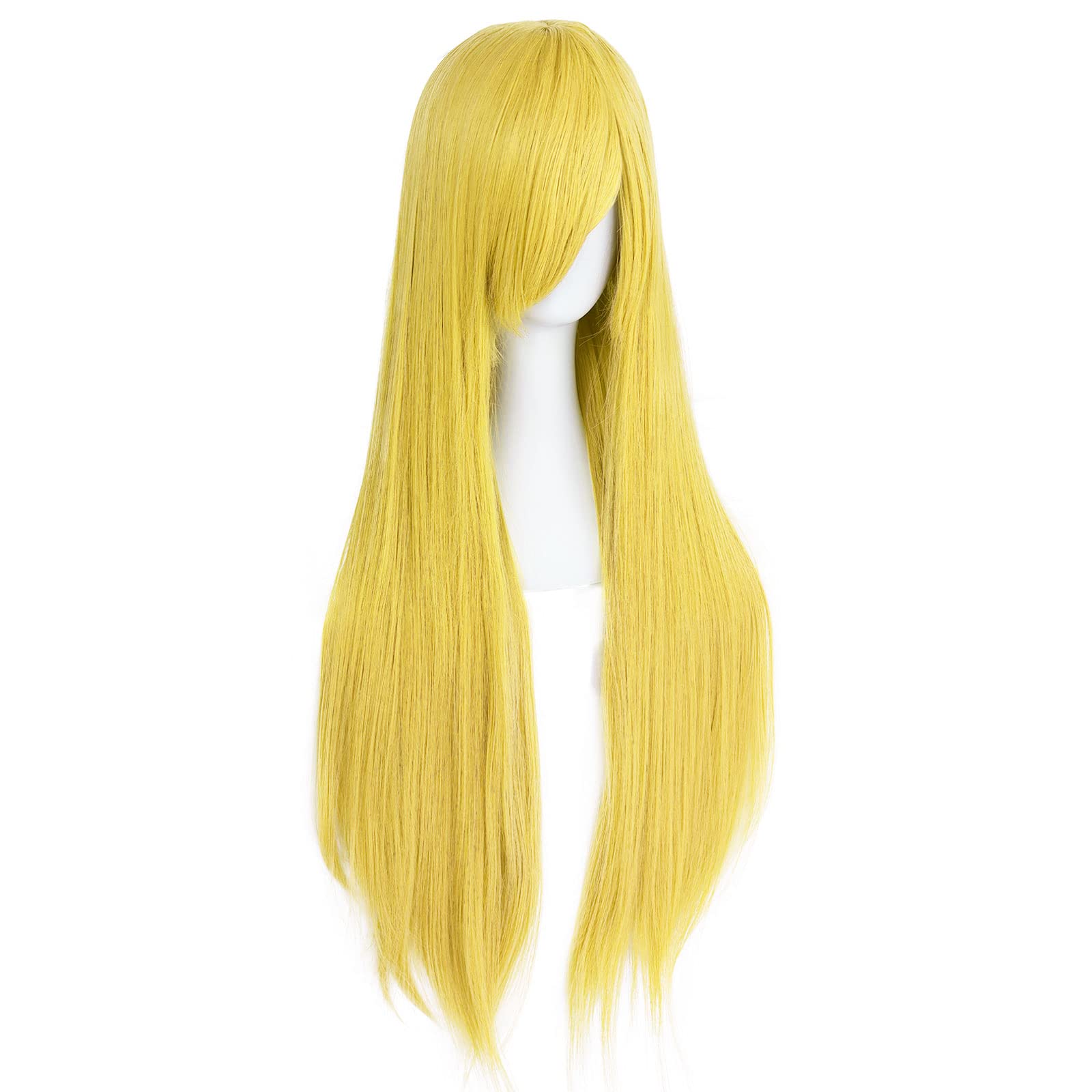 Amazon.com: ANOGOL Hair Cap+32Inch/80cm Long Yellow Wig for 